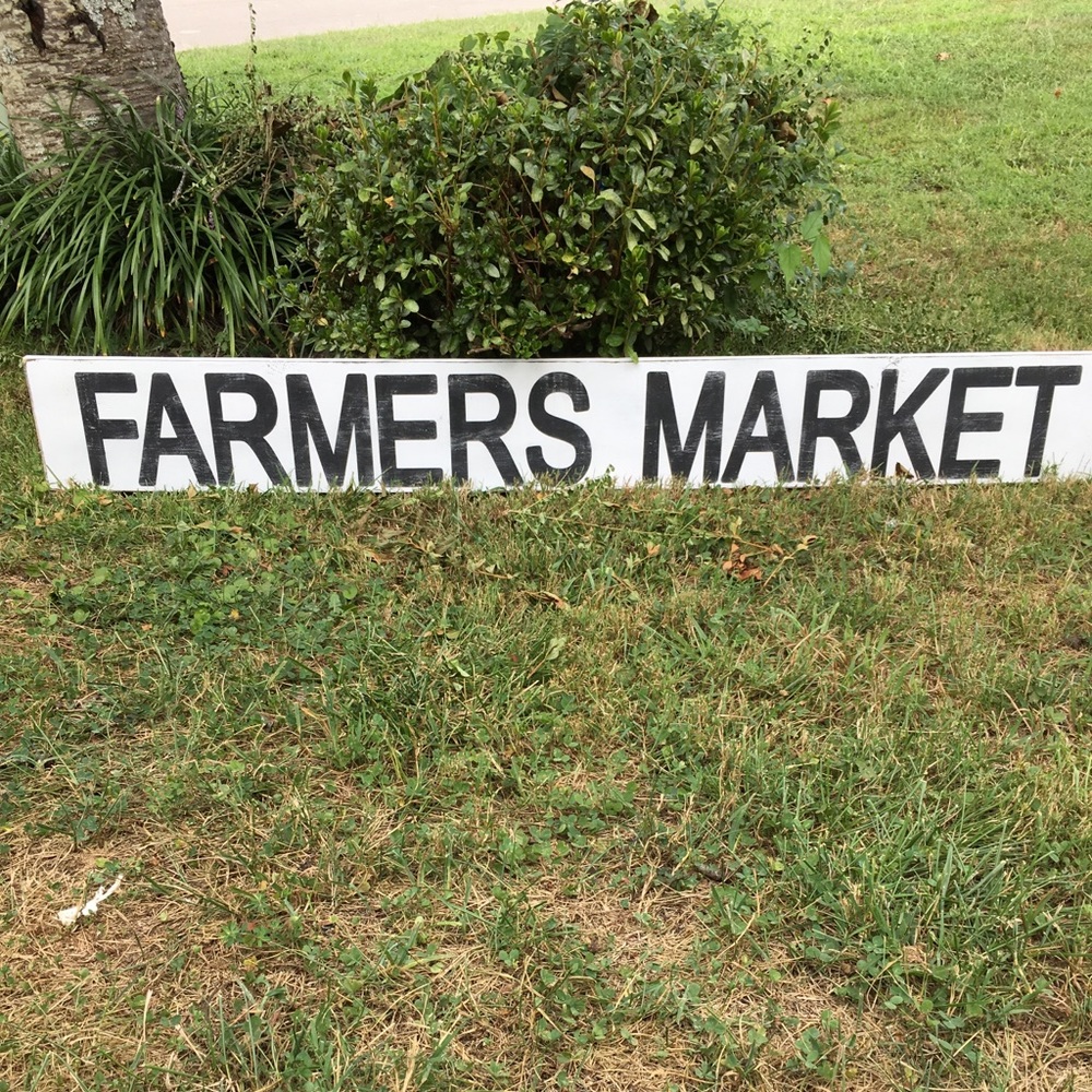 Farmers Market white distressed rustic sign